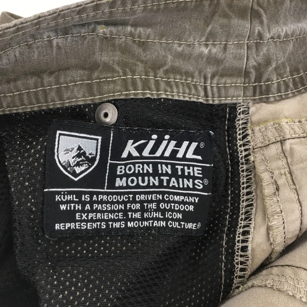 Kuhl Mens Cargo Shorts Green Taupe Size 38